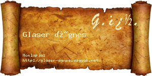Glaser Ágnes névjegykártya